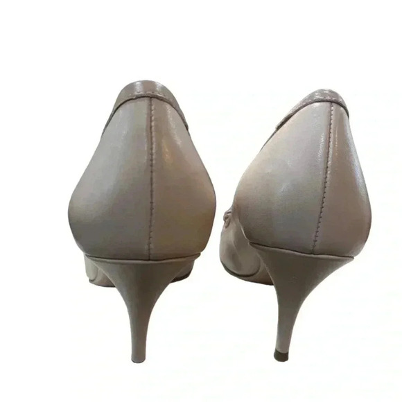 Red by Valentino Peep Toe Pink Leather kitten Heel Shoes Size 9.5 - Picture 4 of 7